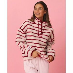 eleven eleven Striped fleece pullover